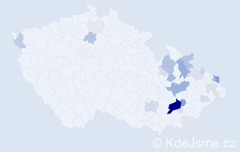 Příjmení: 'Majdová', počet výskytů 111 v celé ČR