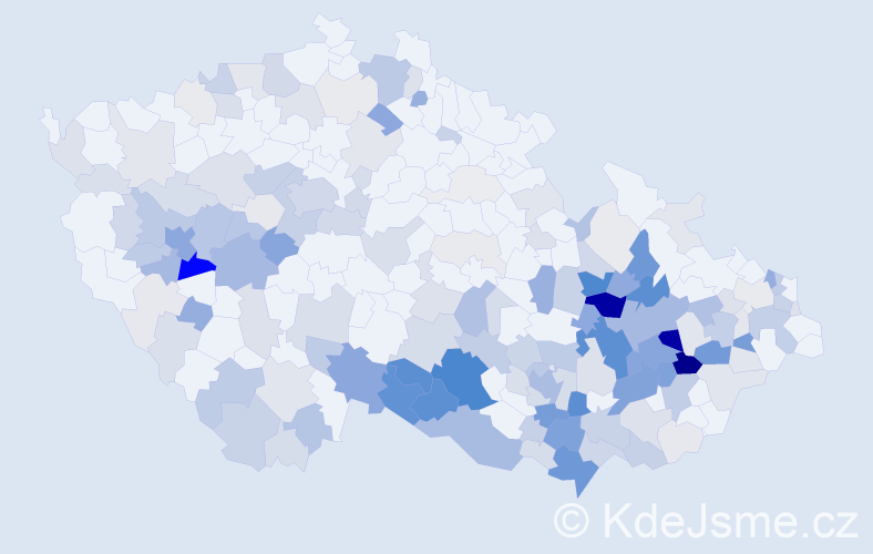 Příjmení: 'Dolák', počet výskytů 614 v celé ČR