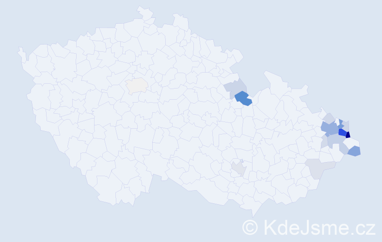 Příjmení: 'Burkotová', počet výskytů 68 v celé ČR
