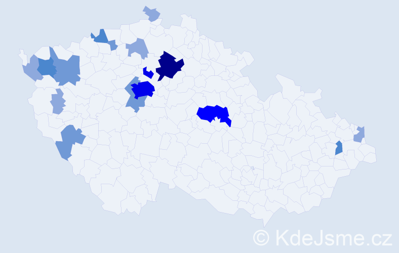 Příjmení: 'Milčinská', počet výskytů 43 v celé ČR