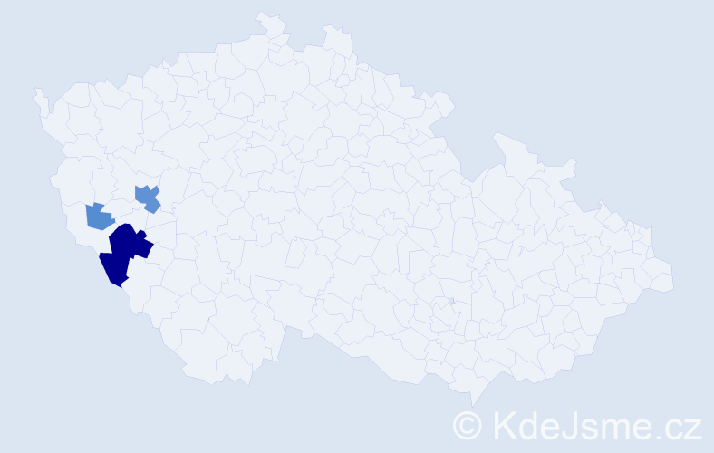 Příjmení: 'Kollrossová', počet výskytů 17 v celé ČR