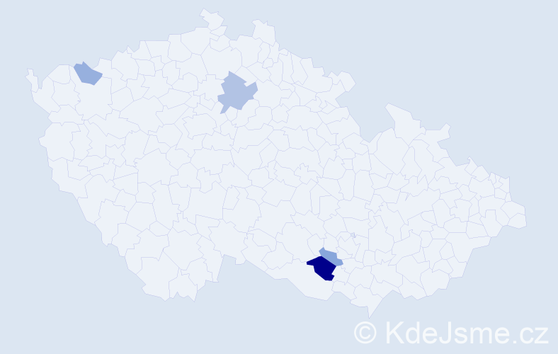 Příjmení: 'Peterčáková', počet výskytů 8 v celé ČR