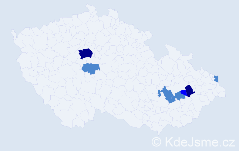 Příjmení: 'Hetman', počet výskytů 12 v celé ČR