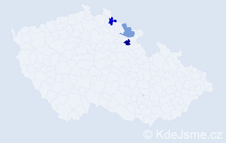 Příjmení: 'Goder', počet výskytů 6 v celé ČR