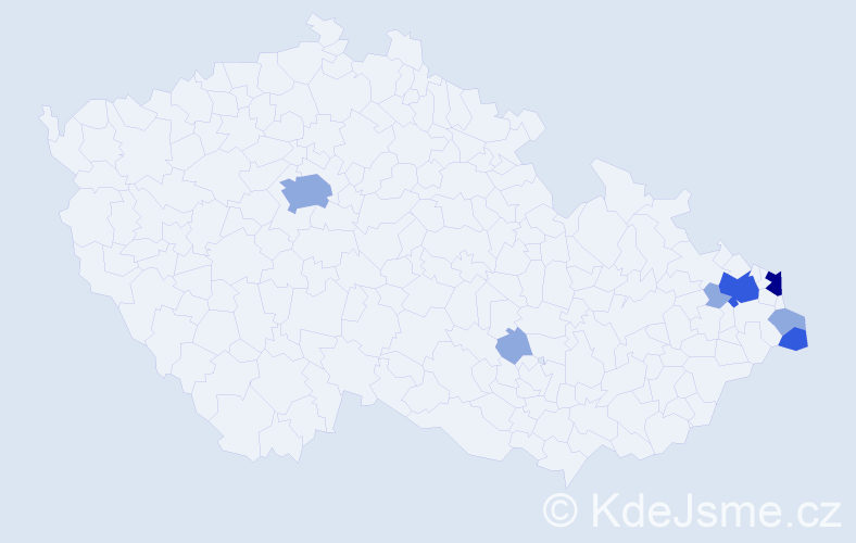 Příjmení: 'Janusz', počet výskytů 15 v celé ČR