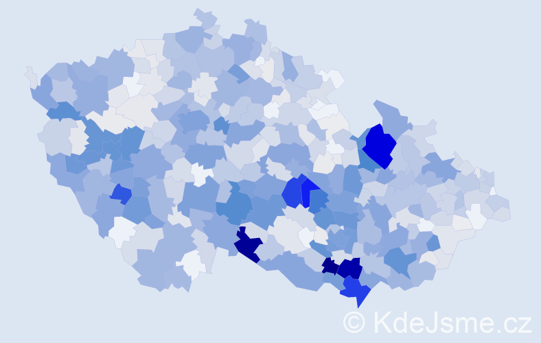 Příjmení: 'Straka', počet výskytů 3709 v celé ČR