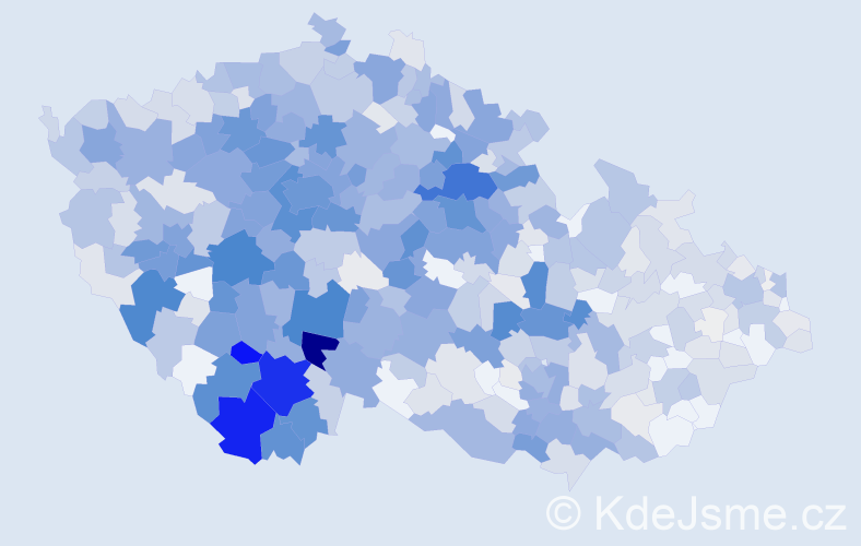 Příjmení: 'Čížek', počet výskytů 3798 v celé ČR