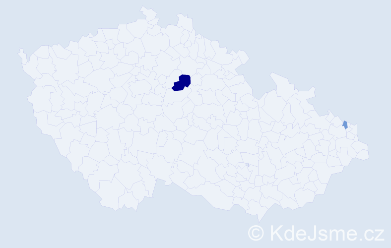 Příjmení: 'Cígerová', počet výskytů 4 v celé ČR