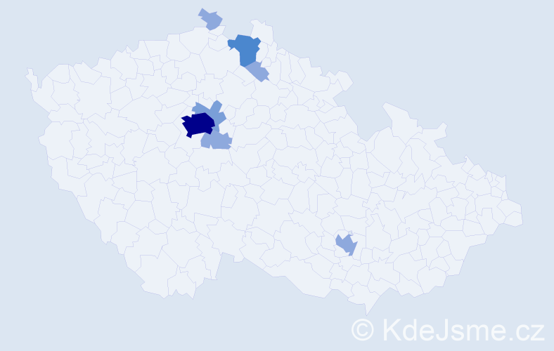 Příjmení: 'Krajbichová', počet výskytů 16 v celé ČR