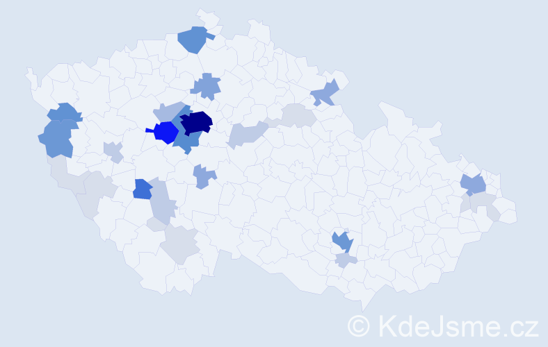 Příjmení: 'Vrbská', počet výskytů 120 v celé ČR