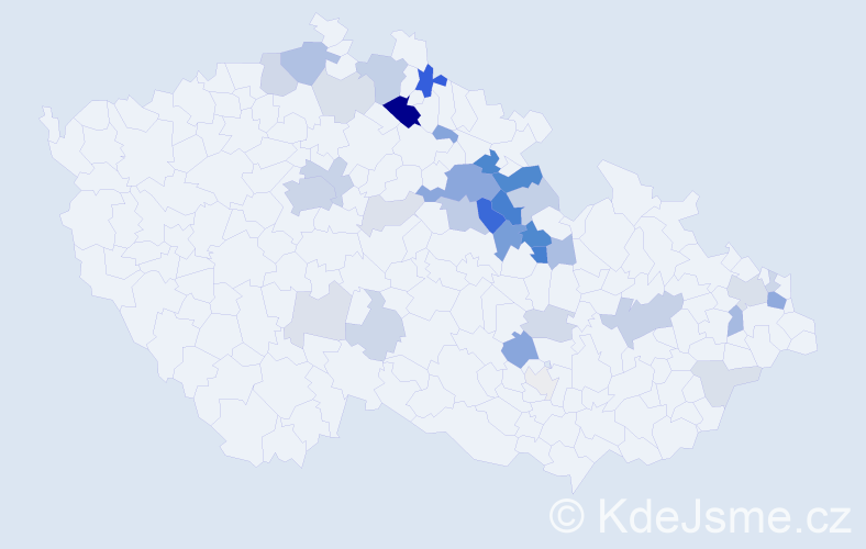 Příjmení: 'Koďousek', počet výskytů 99 v celé ČR