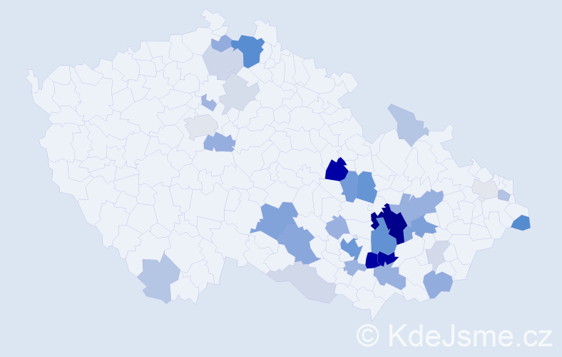 Příjmení: 'Gamba', počet výskytů 101 v celé ČR