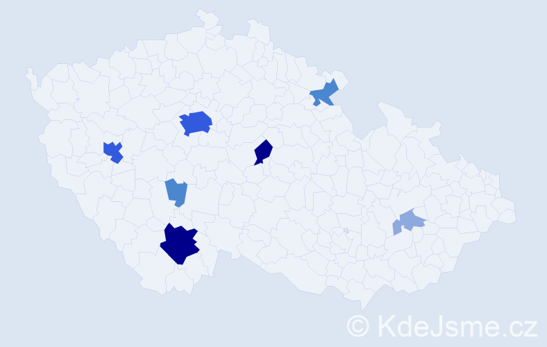 Příjmení: 'Gdovin', počet výskytů 21 v celé ČR