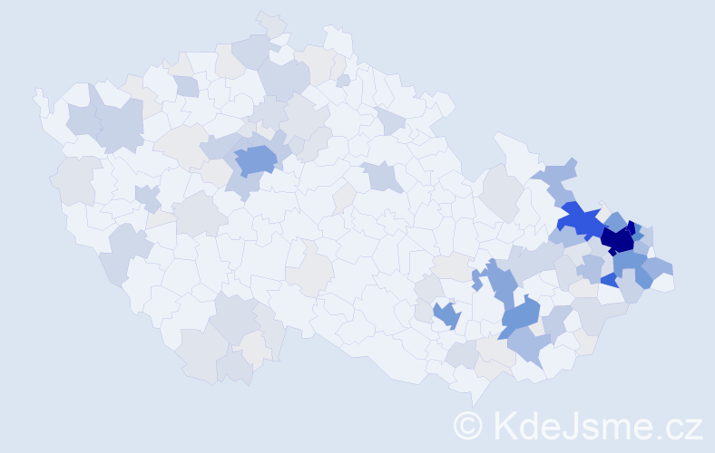 Příjmení: 'Adamčíková', počet výskytů 543 v celé ČR
