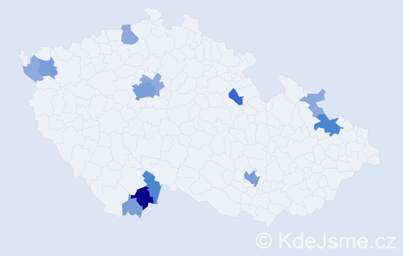 Příjmení: 'Tuscher', počet výskytů 29 v celé ČR