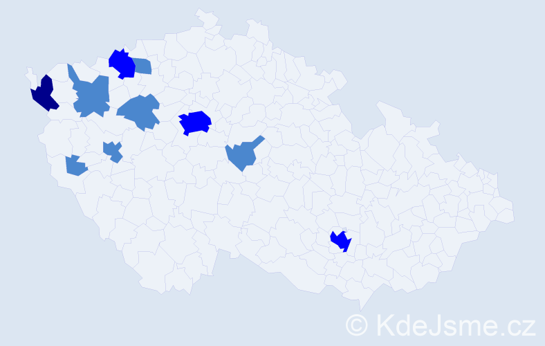 Příjmení: 'Mai Thanh', počet výskytů 15 v celé ČR