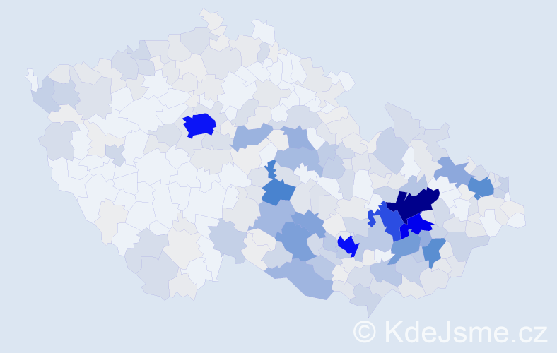 Příjmení: 'Dočkal', počet výskytů 1625 v celé ČR