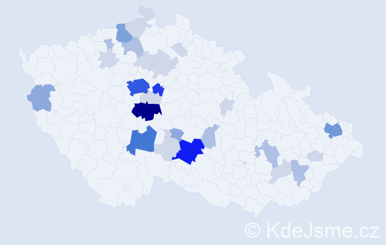 Příjmení: 'Páša', počet výskytů 91 v celé ČR