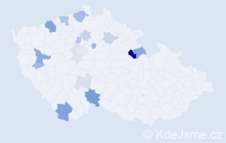 Příjmení: 'Gründl', počet výskytů 41 v celé ČR