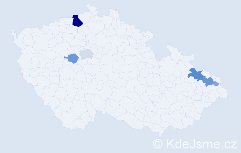 Příjmení: 'Labuzíková', počet výskytů 15 v celé ČR