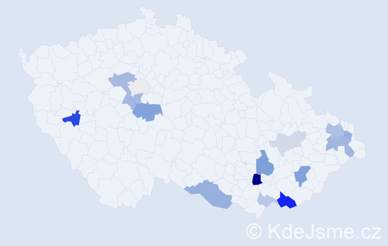 Příjmení: 'Trojanec', počet výskytů 34 v celé ČR