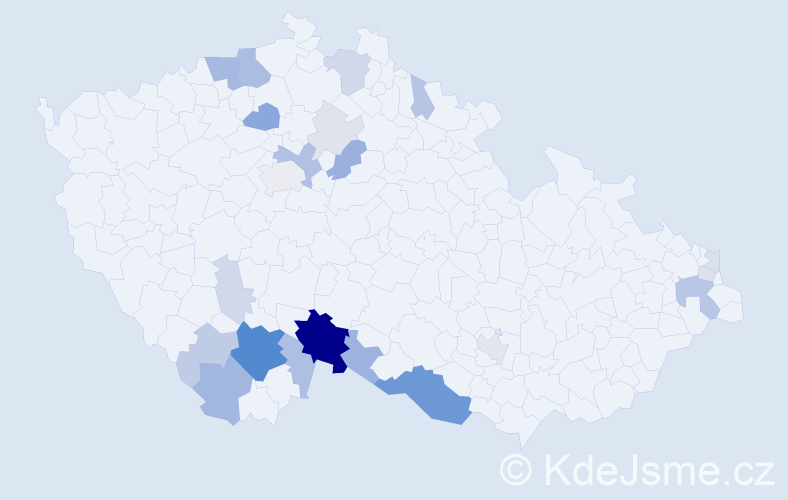 Příjmení: 'Kandl', počet výskytů 71 v celé ČR