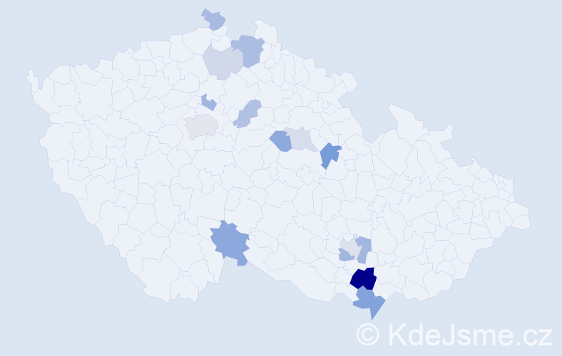 Příjmení: 'Kabrielová', počet výskytů 31 v celé ČR