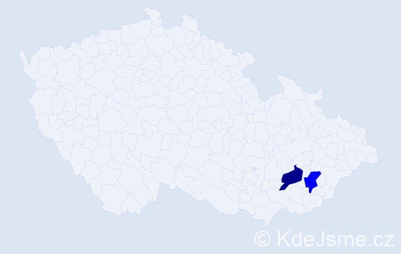 Příjmení: 'Uncajtyk', počet výskytů 3 v celé ČR