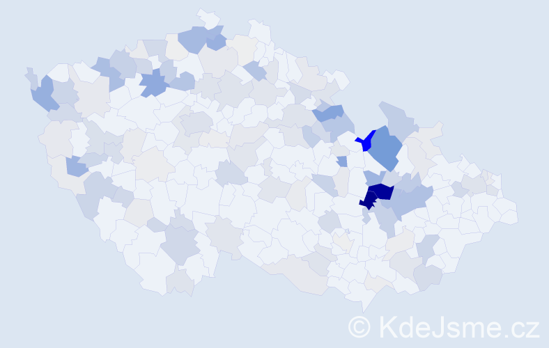 Příjmení: 'Vogl', počet výskytů 414 v celé ČR