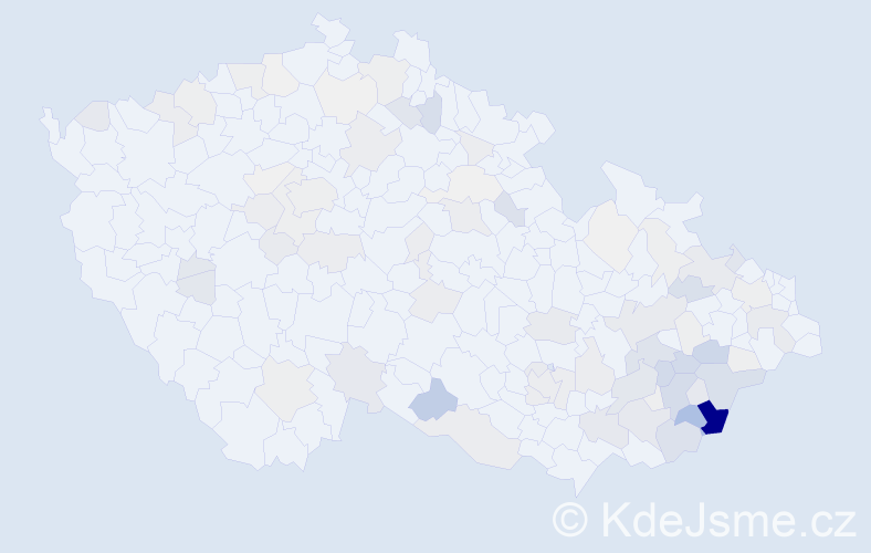 Příjmení: 'Bařinka', počet výskytů 269 v celé ČR