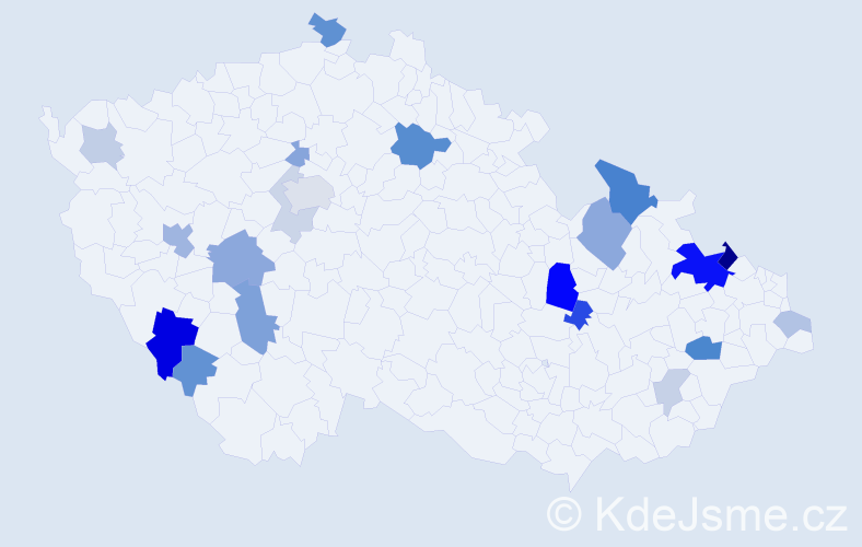 Příjmení: 'Kurinec', počet výskytů 49 v celé ČR