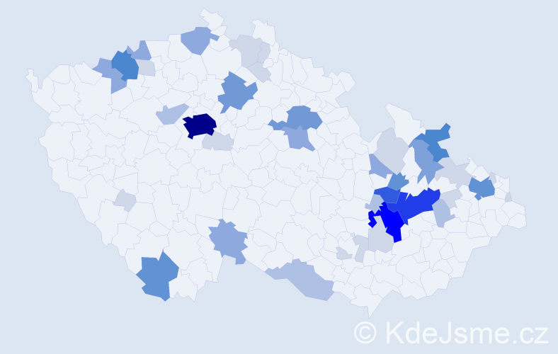 Příjmení: 'Pečová', počet výskytů 131 v celé ČR
