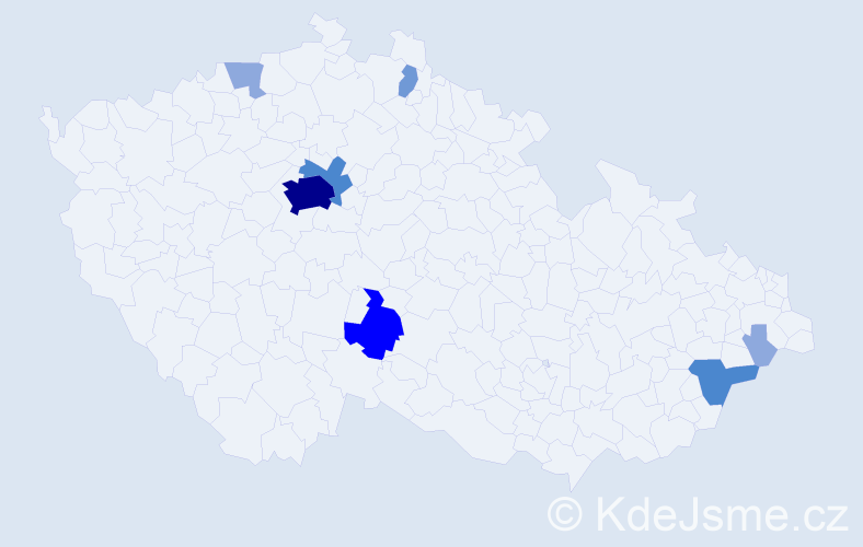 Příjmení: 'Gecková', počet výskytů 20 v celé ČR