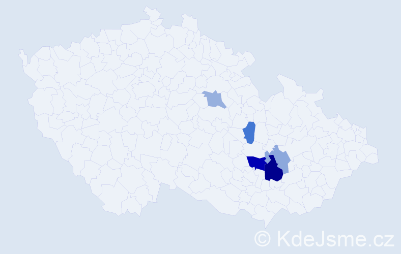 Příjmení: 'Galita', počet výskytů 9 v celé ČR