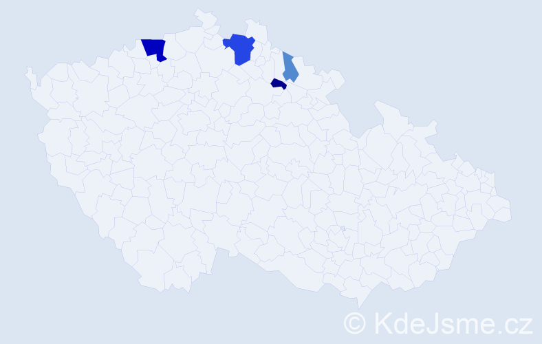 Příjmení: 'Burdysová', počet výskytů 13 v celé ČR