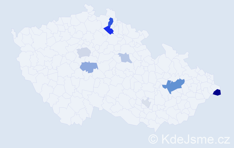 Příjmení: 'Hamilton', počet výskytů 18 v celé ČR