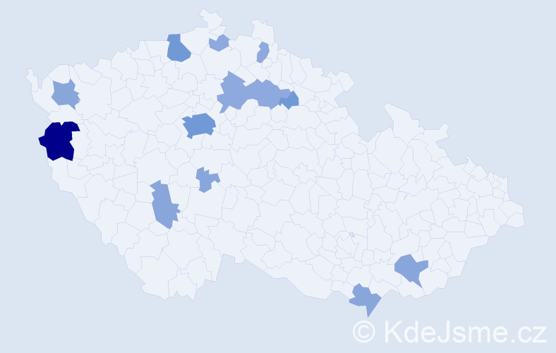 Příjmení: 'Kardos', počet výskytů 32 v celé ČR