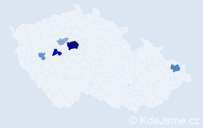 Příjmení: 'Eška', počet výskytů 23 v celé ČR