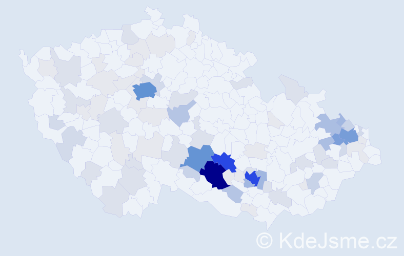 Příjmení: 'Vidlák', počet výskytů 312 v celé ČR