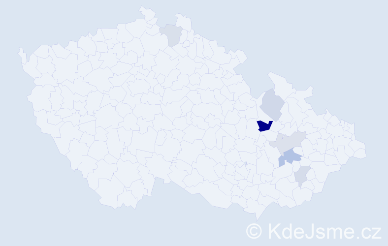Příjmení: 'Czislinský', počet výskytů 10 v celé ČR