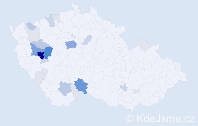 Příjmení: 'Pouska', počet výskytů 90 v celé ČR