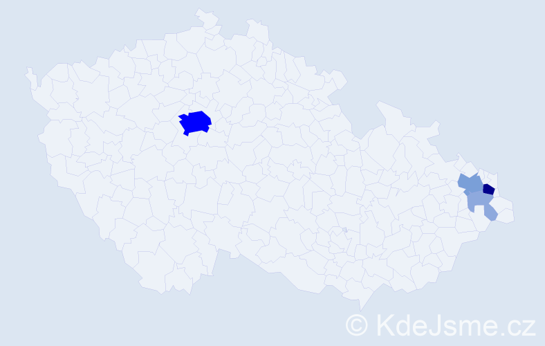 Příjmení: 'Helcel', počet výskytů 15 v celé ČR