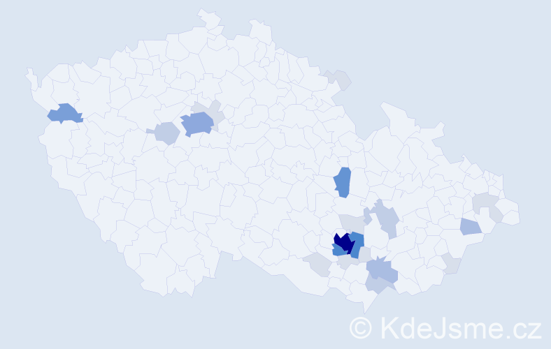 Příjmení: 'Kalod', počet výskytů 69 v celé ČR