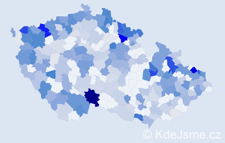 Příjmení: 'Schmidt', počet výskytů 1192 v celé ČR