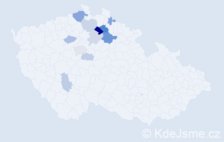 Příjmení: 'Ajchler', počet výskytů 22 v celé ČR