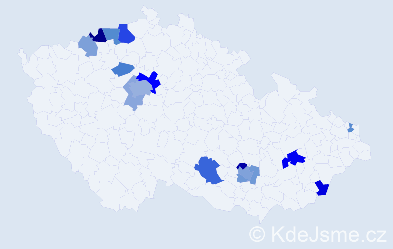 Příjmení: 'Belánová', počet výskytů 31 v celé ČR