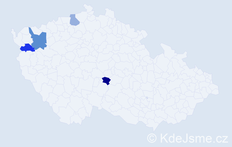 Příjmení: 'Fadeev', počet výskytů 5 v celé ČR