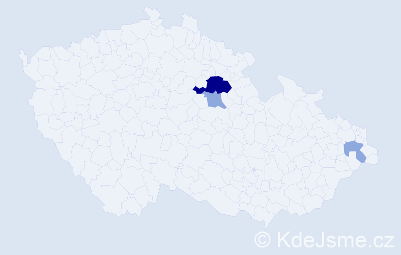 Příjmení: 'Kolerová', počet výskytů 7 v celé ČR
