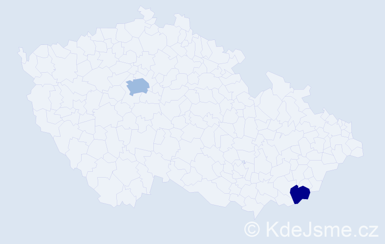Příjmení: 'Kosyna', počet výskytů 5 v celé ČR
