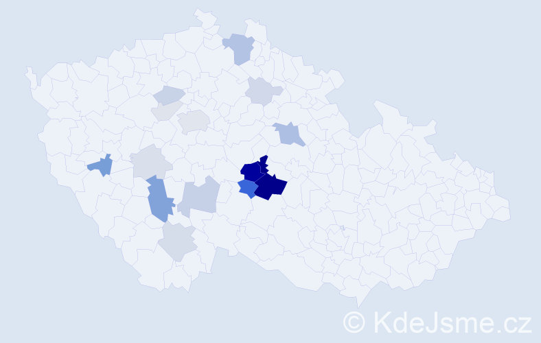 Příjmení: 'Krupauer', počet výskytů 54 v celé ČR